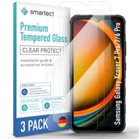 smartect Displayschutzglas Schutzglas Panzerfolie Klar für Samsung Galaxy Xcover 7 Pro / 7 / 6 Pro, Set, 3 Stück, Schutzfolie Glasschutz Bildschirm