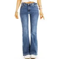 be styled Bootcut-Jeans Medium Waist Damen Boot Cut Jeans ausgestelltes Bein - j51L-1 mit Stretch-Anteil