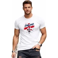 RMK T-Shirt Herren Shirt Rundhals Basic Fußball England WM 100% Baumwolle
