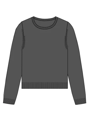 CLARINA - NOS Rdh.-Pullover, 1/1 Arm,uni 809 aschgrau mel. - Gr. - 44