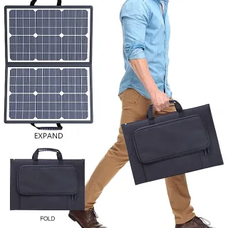 40W Solar Panel Kit Foldable Solar Power Station Portable Generator Charger with Dual USB/Type-C/DC Fast Charging Port I