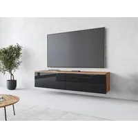 Home affaire Lowboard LOWBOARD D, wahlweise mit oder ohne Beleuchtung, modernes TV-Board ohne Griffe, mit viel Stauraum,stehend und hängend