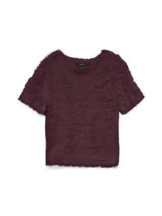 VERO MODA - VMFLUFFY SS O-NECK PULLOVER Winetasting - Gr. - L