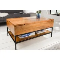 riess-ambiente Couchtisch FACTORY LIFTUP 80cm natur, Wohnzimmer · Massivholz · Metall · eckig · mit Fach · Industrial