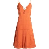 Vishes Sommerkleid Damen Kleid Handgewebt Baumwolle Spaghettiträger Schnürung Alternative Mode, Boho, Hippie, Ethno, Festival