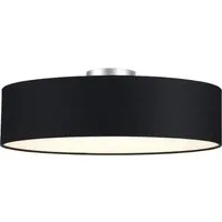 meineWunschleuchte Deckenleuchte mit Stoff Lampenschirm Schwarz Ø 60cm, ohne Leuchtmittel, große Stoff-Lampe, gemütliche Deckenlampe, E14 Schlafzimmerlampe
