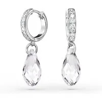 Schöner-SD Paar Ohrhänger Creolen Tropfen-Kristall 17mm Hängeohrringe Damen 925 Silber Rhodium, mit Markenkristall