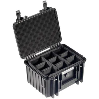 B&W Outdoor Case Type 2000 schwarz mit Facheinteilung