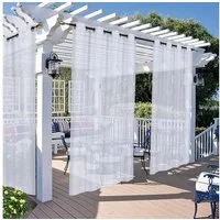 Rosnek Vorhang Wasserdicht, Leinen, Ösen, für Terrasse Rasen Garten Veranda Hof Deko (4 St), H×B:213×132,243×132,274×132