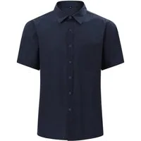 Allthemen Kurzarmhemd Herren Business Leinenhemd mit Reverskragen Kurzarm Elegant