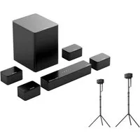 Ultimea Poseidon D80 Boom + Speak Stands Soundbar 7.1 Surround Sound System für TV (Dolby Atmos, 6.5'' Wireless Subwoofer, Bluetooth5.3, 500 W, 4 kabelgebundene Surround-Lautsprecher)