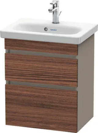 Duravit DuraStyle Waschtischunterbau wandhängend Nussbaum dunkel & Basalt Matt 500x368x610 mm - DS64 DS640302143