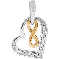 Vivance by Lascana Kettenanhänger 925/- Sterling Silber rhodiniert teils rosevergoldet Herz