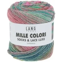 LANG YARNS MILLE COLORI SOCKS & LACE LUXE Häkelwolle, 400 m (100 Gramm), 4-fädige Sockenwolle mit Lurexfaden