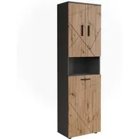 Vicco Hochschrank Irma, Anthrazit/Goldkraft Eiche, 50 x 172 cm mit Wäschkorb (1-St)