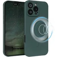 EAZY CASE Handyhülle für Apple iPhone 16 Pro Max Hülle Silikon 6,9 Zoll, MagSafe Case Silikon kratzfestes Bumper Cover Qi-Charging Dunkelgrün