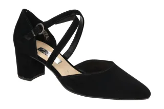 Gabor 71.343.17 Riemchen Pumps Schwarz Echtleder Blockabsatz 5,5cm