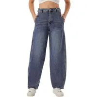 Ital-Design Slouchy Jeans Weite Jeans für Damen – Lässig und Komfortabel im Alltag (90727760) Used-Look Stretch High Waist Jeans in Blau