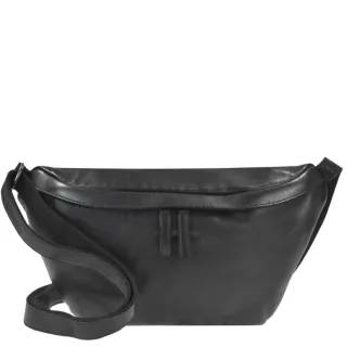 Greenburry Crossbody Bag sicher als Brusttasche Colombiana – Leder schwarz. Große Damen Schultertasche für maximale Sicherheit und Ordnung im Alltag.