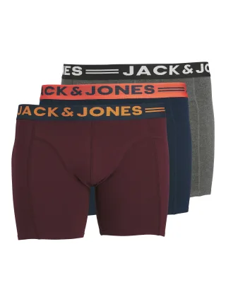 JACK&JONES - JACLICHFIELD TRUNKS NOOS 3 PACK PLS Burgundy