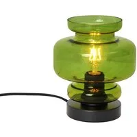 Qazqa Tischleuchte Denise, ohne Leuchtmittel, Extra-Warmweiß, QAZQA Tisch­leuchte, e27, Grün, Glas, Retro