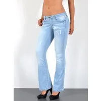 ESRA Bootcut-Jeans Damen Schlagjeans mit weitem Bein und Stretch bis Große Größen B5 Flared Jeans Damen Bootcut Hose Stretch-Jeans mit Schlag