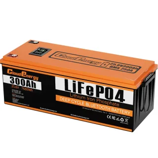 [EU Direct] Cloudenergy 25.6V 300Ah LiFePO4 Battery Pack with LCD Screen Bluetoth Function, 7680Wh Energy, 6000+ Cycles,