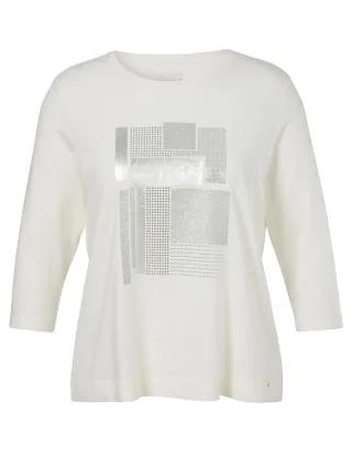 VIA APPIA DUE - T-Shirt Rundhals 3/4 Arm Motiv creme - Gr. - 44