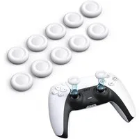 Wigento Handyhülle 10x Joystick Ersatz Thumb Grip Caps für PS5 / PS4 Controller Zubehör, Kompakt, Leicht, Griffig, Passgenau, Austauschbar