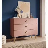 MOEBLO Kommode SOLVIA (4 Schubladen, skandinavisches Design, Soft-Close, Holzfüße, Sideboard Wohnzimmer Kommode Schlafzimmer Komodenschrank), (BxHxT): 100x85x41cm