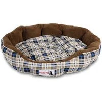 Home4Living Hundekorb Hundebett Hundekissen blau-kariert Hundekörbchen 75x75x16cm, waschbar