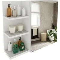 TREND WERK Spiegelschrank Badezimmer mit Ablage & Stauraum (59×16×50 cm Hängender Badezimmerschrank zur Wandmontage mit Regal) – modern & pflegeleicht