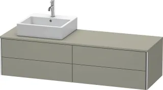 Duravit XSquare Konsolenwaschtischunterbau wandhängend Stein Grau Seidenmatt 1600x548x400 mm - XS491 XS4914L9292
