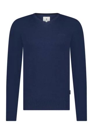 State of Art - Basis-Pullover mit V-Ausschnitt blau - Gr. - 3XL
