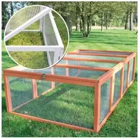 Zooprinz Freigehege Rabbit Run Hasen Kaninchen Auslauf Gehege, 100x48x181 cm, klappbar, wetterfest, winterfest, braun