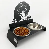 trendforge Futternapf Hunde Futterstation Futternapf Dackel Kopf Design, Edelstahl