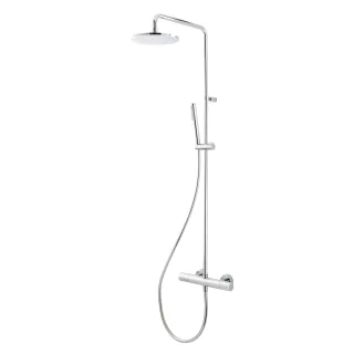 Herzbach spa Duschsystem rund thermo cool 200 Kopfbrause, Stabhandbrause, Chrom, 11.988220.1.01 11.988220.1.01