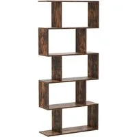 COSTWAY Bücherregal, Raumteiler mit 5 Ebenen, 70 x 23,5 x 158 cm