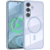 EAZY CASE Handyhülle Transparente Hülle mit MagSafe Galaxy S25 FE 6,7 Zoll, Softcase, Schutzhülle mit Displayschutz, stoßfest, kratzfest, Hellblau
