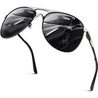 LuxusKollektion Pilotenbrille Pilotenbrille polarisiert UV400 Herren Schwarz Rahmen Schwarz Linse