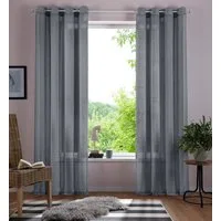 OTTO home Gardine Mara (1 St), Ösen, transparent, transparent, Leinen Optik, monochrom, basic