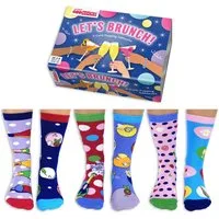United Oddsocks Freizeitsocken Let's Brunch Oddsocks Socken in 37-42 im 6er Set