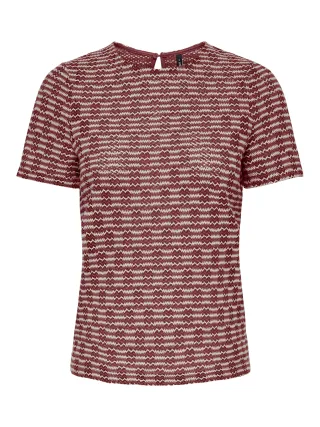 ONLY - ONLTOVE S/S O-NECK TOP JRS Brick Red - Gr. - S