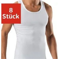 DDOnlineShop Unterhemd 8er-Pack Tank-Top für Herren Feinripp, Weiß 100% Baumwolle (Spar-Set, 8-St., 8er-Pack) Premium Qualität aus 100% Baumwolle
