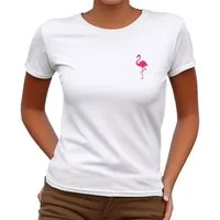 Banco T-Shirt Damen Sommer Flamingo Unifarben Rundhalsausschnitt Rundhalsausschnitte in Unifarben