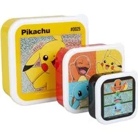 POKEMON JUEGO DE CARTAS Lunchbox Snackbox 3 in 1 Kinder Vesperdose Aufbewahrungsbox für unterwegs, (3-tlg)