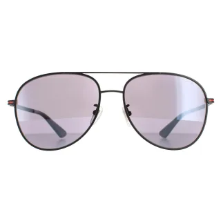 Polizei Aviator Mens Matte Schwarz Rauch Spiegel Silber SPL777C Chief 1