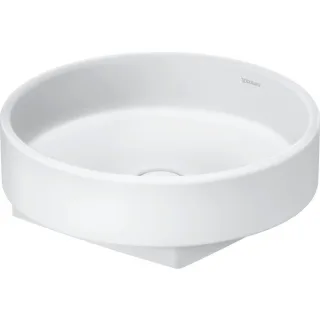 Duravit Balcoon Aufsatz-Waschtisch 240945AC79 45x45cm, ohne Hahnloch, Überlauf, weiß Seidenmatt