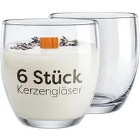 KONZEPT Teelichthalter Kerzengläser 225 ml, Kerzen Gläser leer zum gießen, klein 8x7 cm (6 St., (Teelichthalter, Kerzengläser), Glasteelichthalter, Kerzenwindlicht, Vorspeisengläser, Dessertgläser