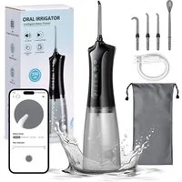 Vivitar Munddusche mit 4 Düsen & 5 Modi, 350 ml Wassertank, IPX7 Wasserdicht, USB-C Wiederaufladbar, Tragbare Elektrische Zahnseide